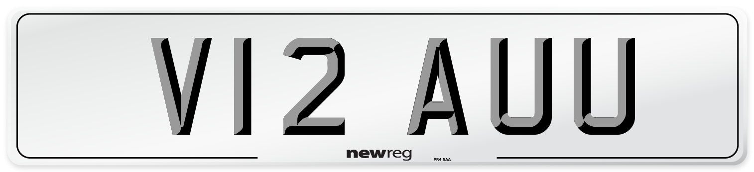 V12 AUU Number Plate from New Reg
